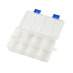(Defective Closeout Sale: Yellowing) 8-Gird Plasitc Organizer Storage Boxes, Rectangle, Clear, 17.8x10.8x3cm(CON-XCP0002-71)