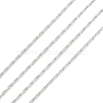 304 Stainless Steel Boston Link Chains, Soldered, with Spool, Stainless Steel Color, 0.7x0.7mm(CHS-L034-03P)