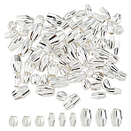 75Pcs 3 Styles Brass Beads, Long-Lasting Plated, Bicone, 925 Sterling Silver Plated, 4~6x2.5~5mm, Hole: 1.5~2mm, 25pcs/style(KK-HS0015-45)