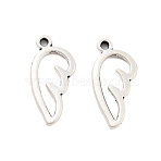 Rack Plating Alloy Pendant, Electroplate Nickel Cadmium Free & Lead Free, Wing, Antique Silver, 16x8x1mm, Hole: 1mm(FIND-Q108-08AS)
