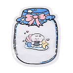 Cartoon Dog Bottle Shaped Transparent Plastic Packaging Resealable Bags, Top Self Seal Pouches, Cornflower Blue, 17x13x0.15cm, Unilateral Thickness: 2.9 Mil(0.075mm)(OPP-N003-01C)