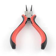 45# Carbon Steel Jewelry Pliers, Round Nose Pliers, Red, 120x83x18mm(PT-R005-03)