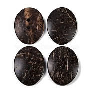 Carved Oval 2-hole Basic Sewing Button, Coconut Button, Coconut Brown, 55~57x42x7~10mm, Hole: 4.5~5mm(SHEL-K009-03)