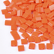 MIYUKI TILA Beads, Japanese Seed Beads, 2-Hole, (TL406) Opaque Orange, 5x5x1.9mm, Hole: 0.8mm, about 1180pcs/bag, 100g/bag(SEED-L009-L-F09)