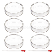 Olycraft Flat Round Glass Biochemical Petri Dish, with Glass Dropper, Laboratory Equipment Accessories, Clear, 75.5~81.5x20mm, Inner Size: 71~77.5mm, 2pcs/set, 6sets(GLAA-OC0001-14A)