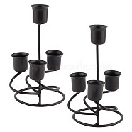 Iron Candle Holder, Perfect Home Party Decoration, Column, Electrophoresis Black, 4x6-1/4 inch(10x16cm)(AJEW-WH0171-60B)