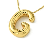 Ion Plating(IP) Initial Letter 304 Stainless Steel Pendant Necklaces, Real 18K Gold Plated, Letter G, 15.91 inch(40.4cm), pendant: 21x15mm(NJEW-R265-05G-G)