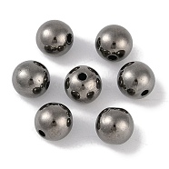 CCB Plastic Round Beads, Gunmetal, 7.5x7mm, Hole: 1.8mm(ALUM-U001-08A-05)