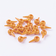 Basketball Wives Spike Beads, DIY Material for Basketball Wives Hoop Earrings, Orange, Size: about 16mm long, 8mm wide, 7mm thick, hole: 3mm(X-SACR-S143-2)