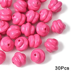 30Pcs Opaque Acrylic Beads, Baking Paint, Hot Pink, 16x16mm, Hole: 3mm(OACR-YW0003-87I)