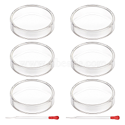 Olycraft Flat Round Glass Biochemical Petri Dish, with Glass Dropper, Laboratory Equipment Accessories, Clear, 75.5~81.5x20mm, Inner Size: 71~77.5mm, 2pcs/set, 6sets(GLAA-OC0001-14A)