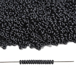 TOHO 8/0 Demi Round Beads, Japanese Seed Beads, (611) Matte Color Opaque Gray, 3x1.15mm, Hole: 1.2mm, about 33500pcs/pound(450g)(SEED-DR08-0611)