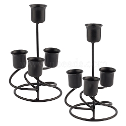 Iron Candle Holder, Perfect Home Party Decoration, Column, Electrophoresis Black, 4x6-1/4 inch(10x16cm)(AJEW-WH0171-60B)