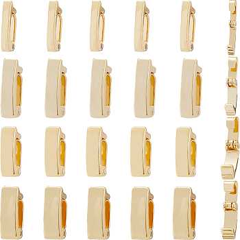 32Pcs 4 Styles Eco-Friendly Brass Watch Band Clasps, Long-Lasting Plated, Real 24K Gold Plated, 10x1.8~3.5x4mm, 8pcs/style