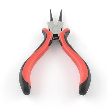 45# Carbon Steel Jewelry Pliers, Round Nose Pliers, Red, 120x83x18mm