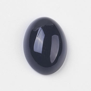 Natural Black Agate Cabochons, Oval, 18x13x5~6.5mm
