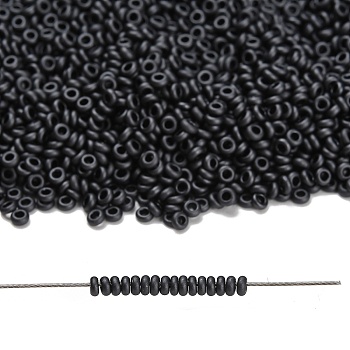 TOHO 8/0 Demi Round Beads, Japanese Seed Beads, (611) Matte Color Opaque Gray, 3x1.15mm, Hole: 1.2mm, about 33500pcs/pound(450g)