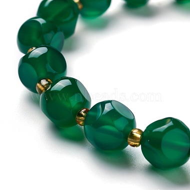 Bracelets de perles extensibles en chrysoprase naturelle à facettes(BJEW-H543-A03)-2