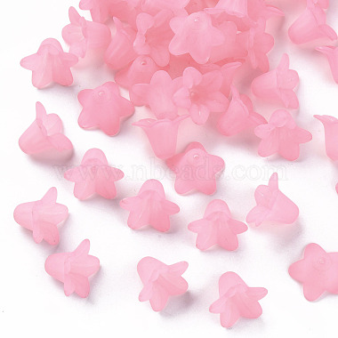 18mm Pink Flower Acrylic Beads