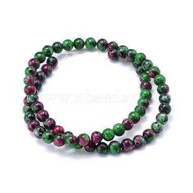 Synthetic Ruby in Zoisite Beads Strands(G-F216-6mm-26-1)-2
