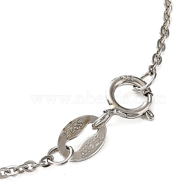 Rhodium Plated 925 Sterling Silver Cable Chains Necklace Makings(STER-B001-03P-A)-3