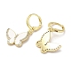 Boucles d'oreilles dormeuses papillon en laiton plaqué or véritable 18k(EJEW-L268-035G-01)-2