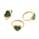 Heart Natural Malachite Adjustable Rings(RJEW-Q817-05G-03)-1