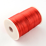 Polyester Cords, Satin Rattail Cord, Red, 2mm, about 98.42 yards(90m)/roll(NWIR-R019-063)