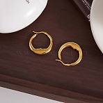 Moon 304 Stainless Steel Hoop Earrings for Women, Golden, 30x4mm(EJEW-L312-01G)