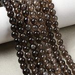 Natural Smoky Quartz Beads Strands, Round, Grade AB, 6~6.5mm, Hole: 0.9~1mm, about 63~67pcs/strand, 14.80~15.12''(37.6~38.4cm)(X-G-B167-A09-6mm)