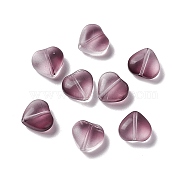 Electroplate Frosted Glass Bead, Heart, Rosy Brown, 10x10x5mm, Hole: 1mm(EGLA-H102-08B)