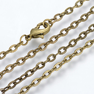 Iron Cable Chains Necklace Making, with Lobster Clasps, Unwelded, Antique Bronze, 27.5 inch(70cm)(MAK-R013-70cm-AB)