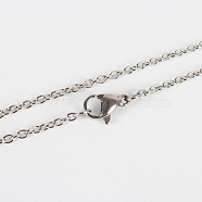 304 Stainless Steel Cable Chain for Necklace, with Lobster Claw Clasps, Stainless Steel Color, 21.65 inch(55cm), 1.9x0.5mm(STAS-E052-61P-55cm)