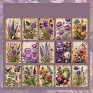 30Pcs 15 Styles Vintage Floral Scrapbook Paper Pads, Flower Plant Paper Sheets for DIY Album Scrapbook, Greeting Card, Background Paper, Medium Purple, 140x100x0.1mm, 2pcs/style(DIY-P083-A04)