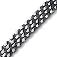 Non-Magnetic Synthetic Hematite Beads Strands, 4 Faceted Twist, Black, about 6mm in diameter, 12mm long, hole: about 0.8mm, 16 inch(IM601-6x12)