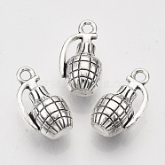 Tibetan Style Alloy Pendants,  Cadmium Free & Lead Free, Grenade, Antique Silver, 18x10x8mm, Hole: 2mm, about 177pcs/500g(TIBEP-T009-35AS-RS)