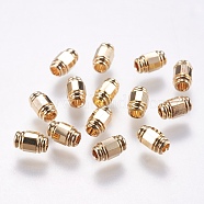 Brass Beads, Oval, Real 18K Gold Plated, 6x4mm, Hole: 2mm(X-KK-F738-08G)