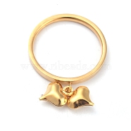 Dual-use Items, 304 Stainless Steel Finger Rings or Pendants, Heart, Golden, US Size 7(17.3mm)(RJEW-O045-11C-G)