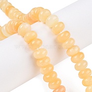 Natural Yellow Jade Beads Strands, Rondelle, 10x6mm, Hole: 1mm, about 34pcs/strand, 7.87''(20cm)(G-T138-76)