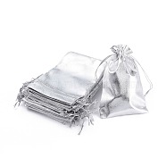 Organza Bags, Rectangle, Silver, 16x11cm(OP-S009-16x11cm-01)