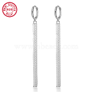 Rhodium Plated 925 Sterling Silver Dangle Hoop Earrings, Chains Tassel Earrings, Platinum, 63x3mm(GX2586-2)