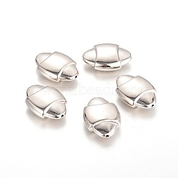 CCB Plastic Beads, Oval, Platinum, 32x23x10mm, Hole: 1.7mm(CCB-I001-25P)