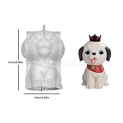 Dog Display Decoration Silicone Mold, Resin Casting Molds, for UV Resin, Epoxy Resin Craft Making, White, 63x42mm(PW-WG62739-05)