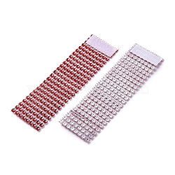 8 Rows Plastic Rhinestone Napkin Rings, Napkin Holder Adornment, for Wedding Home Decoration, Crimson, 138x39.3x2.5mm(AJEW-D042-01B)