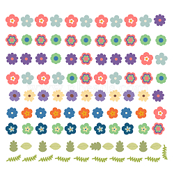 PVC Wall Stickers, Wall Decoration, Flower Pattern, 900x390mm, 2 style, 1 sheet/style, 2 sheets/set(DIY-WH0228-495)