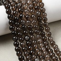 Natural Smoky Quartz Beads Strands, Round, Grade AB, 6~6.5mm, Hole: 0.9~1mm, about 63~67pcs/strand, 14.80~15.12''(37.6~38.4cm)(X-G-B167-A09-6mm)