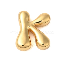 Rack Plating Brass Pendants, Cadmium Free & Lead Free, Long-Lasting Plated, Real 18K Gold Plated, Letter K, 18x15x5.5mm, Hole: 1.8x2mm(KK-C067-10G-K)