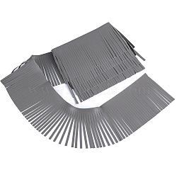 2M Imitation Leather Fringe Trimmings, Double Side Leather Tassel Trims, Costume Embellishments, Dark Gray, 100x0.5mm(DIY-GF0008-48A)