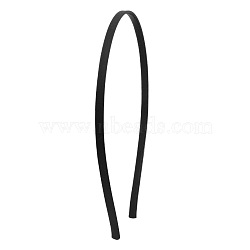 Iron Hair Band Findings, Covered with Cloth, Black, 152.5x2.5mm, Inner Diameter: 142x122mm(OHAR-PW0001-162K)