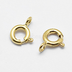 925 Sterling Silver Spring Ring Clasps, Ring, with 925 Stamp, Real 18K Gold Plated, 11.5x8x2mm, Hole: 2mm(STER-K167-076D-G-01)